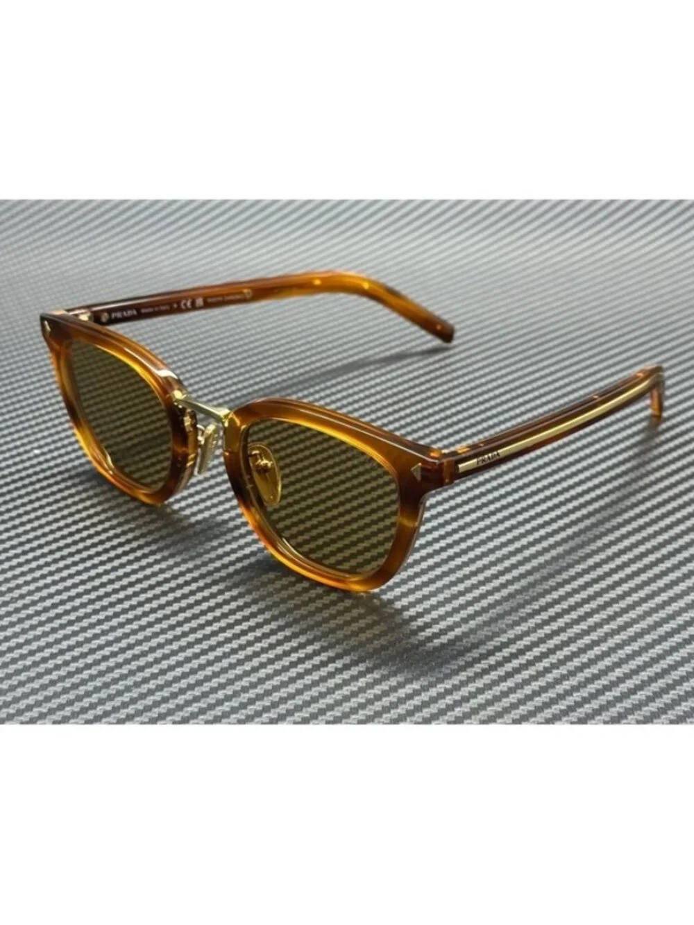 New PRADA Men Havana Cognac Sunglasses 52-23-145